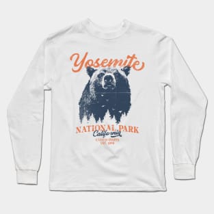 Vintage Yosemite Grizzly Bear California National Park Long Sleeve T-Shirt